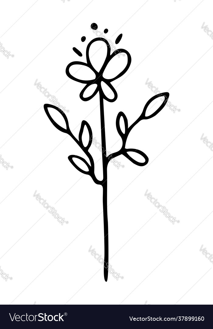 Isolated element with flower vector image Isolated element with flower