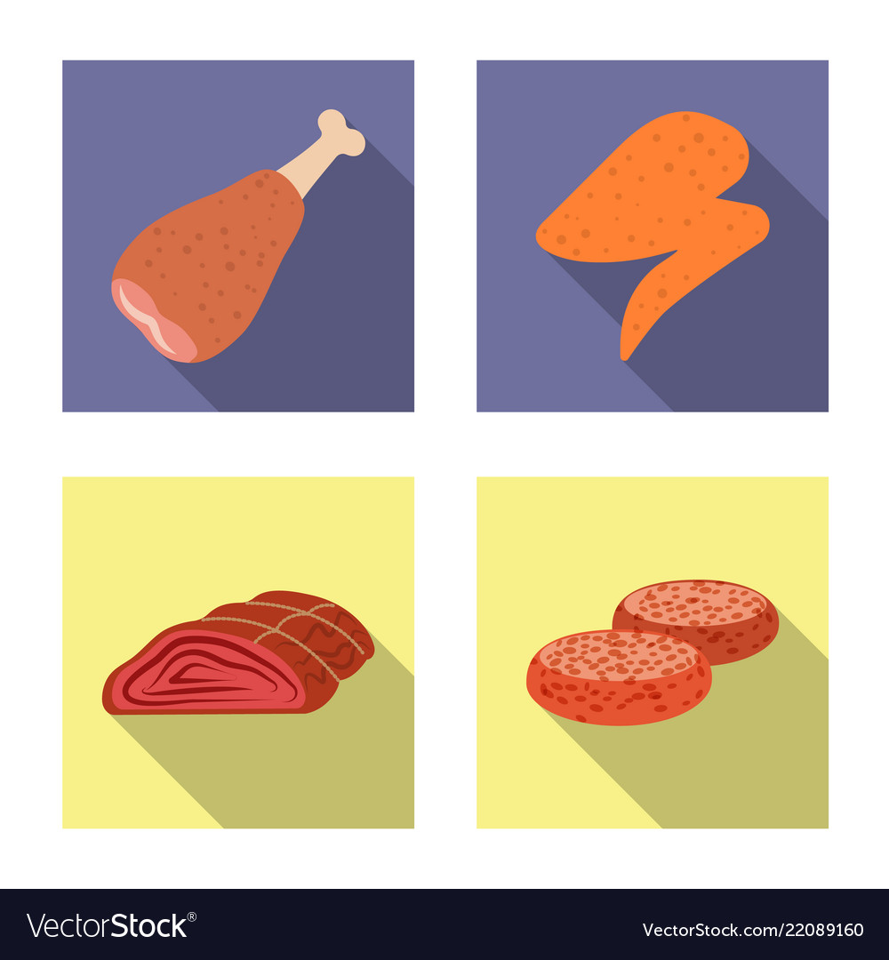 Isolated object of meat and ham symbol set Vector Image Isolated object of meat and ham symbol set