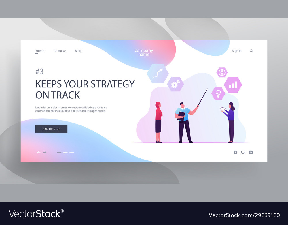 Key performance indicator website landing page vector image Key performance indicator website landing page