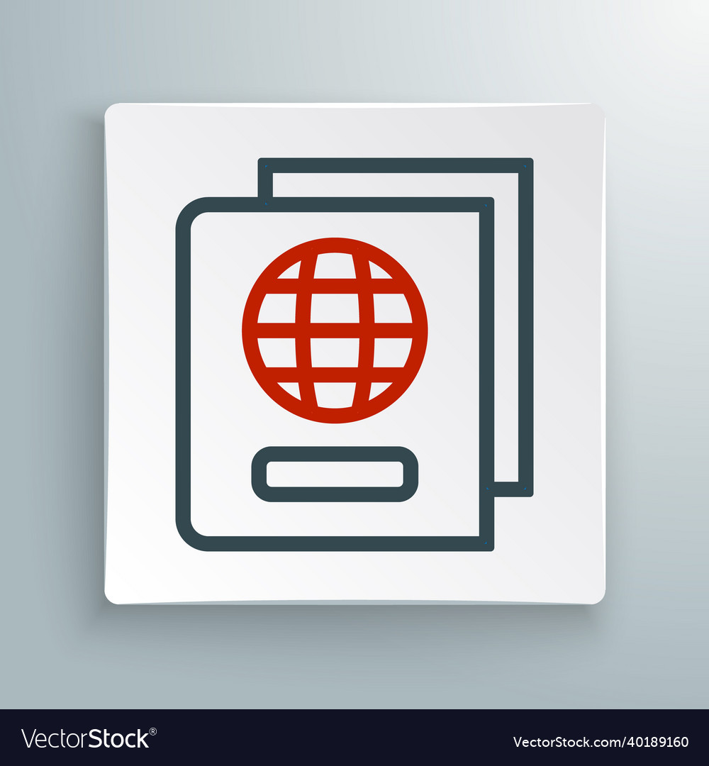 Line passport with biometric data icon isolated Vector Image Line passport with biometric data icon isolated