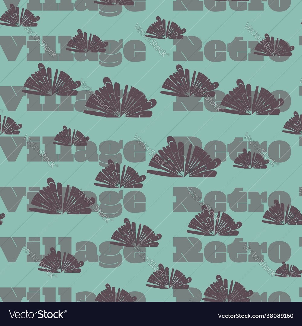 Retro village text seamless repeat pattern vector image Retro village text seamless repeat pattern