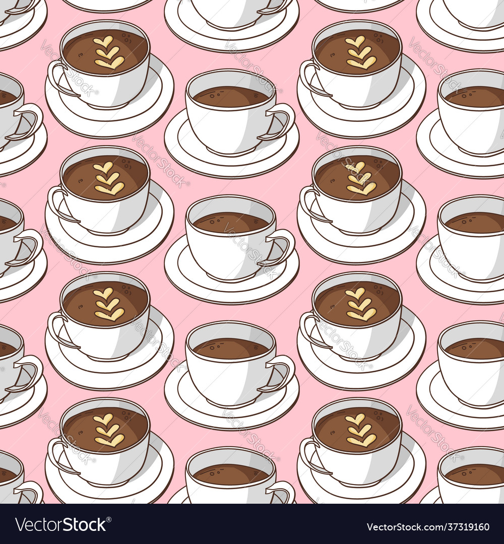 Nahtloses Muster mit Kaffeetassen vector image Nahtloses Muster mit Kaffeetassen