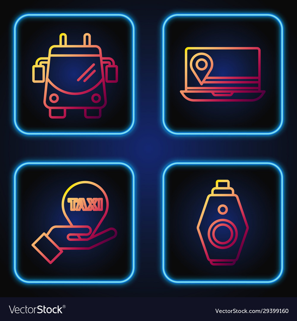 Set line car key with remote hand on map pointer Vector Image Set line car key with remote hand on map pointer