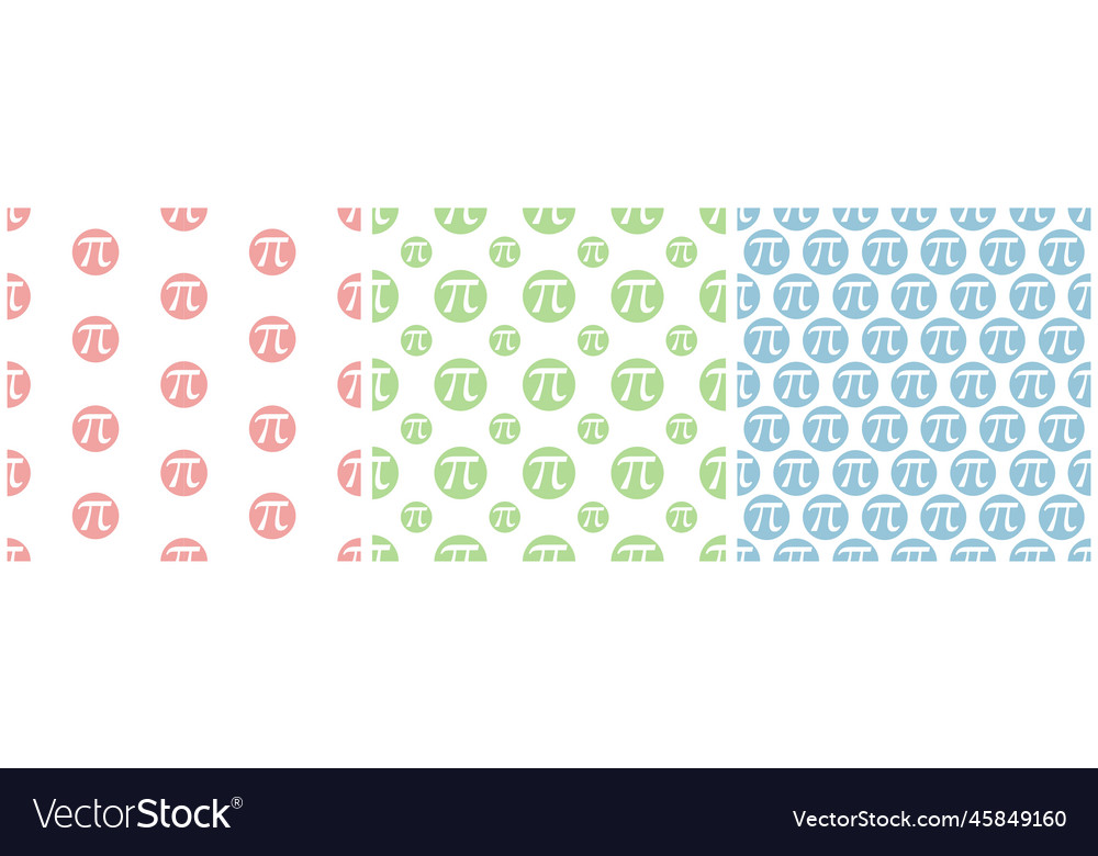 Set of pi day seamless pattern design