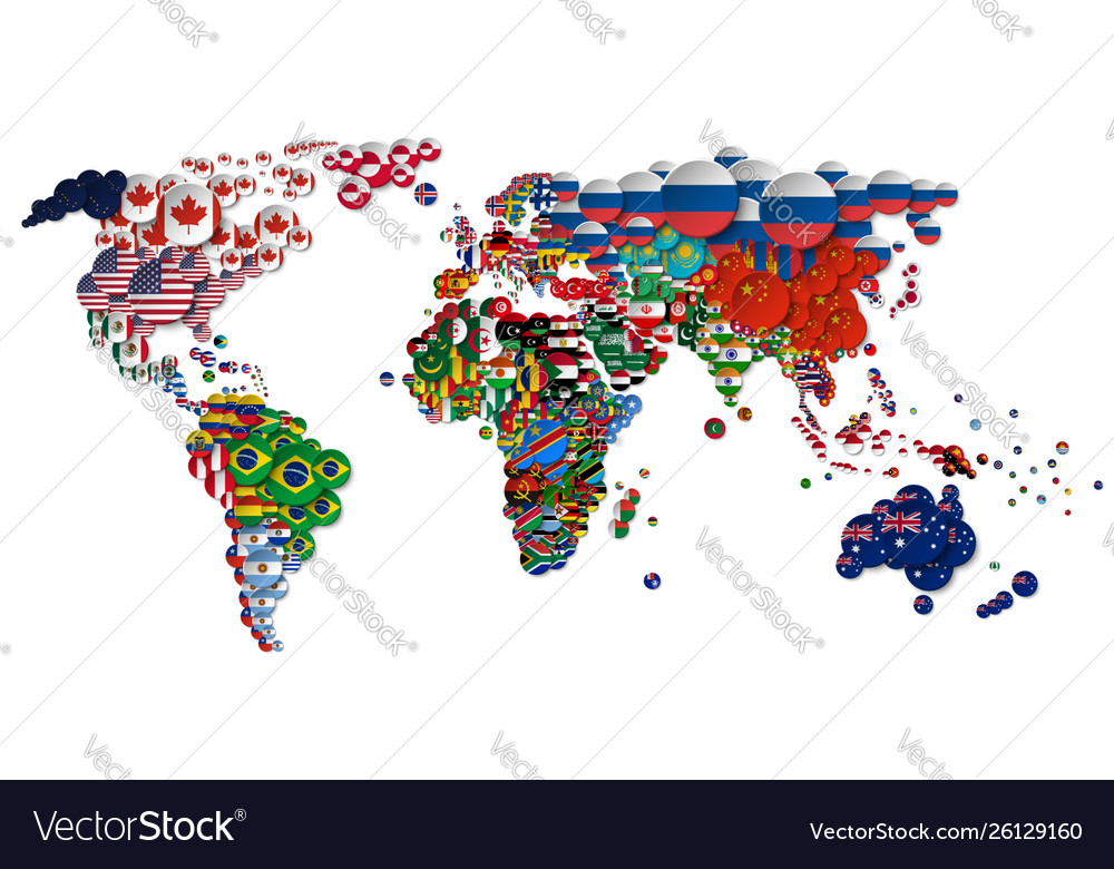 world flags map