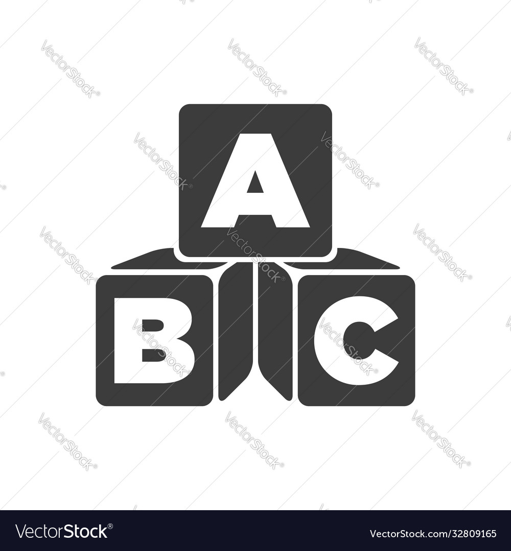 Alphabet blocks icon Royalty Free Vector Image