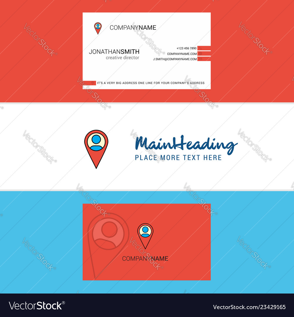 Beautiful map navigation logo and business card