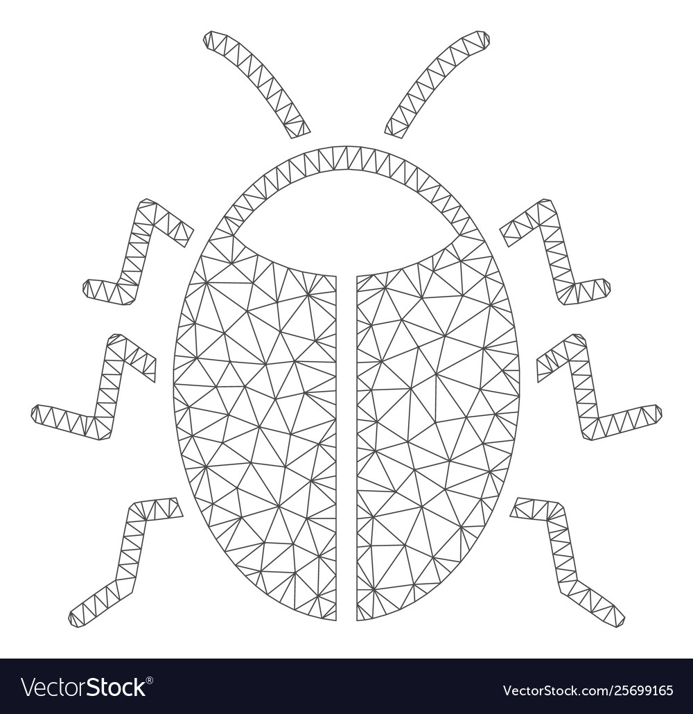Bug polygonal frame mesh vector image Bug polygonal frame mesh