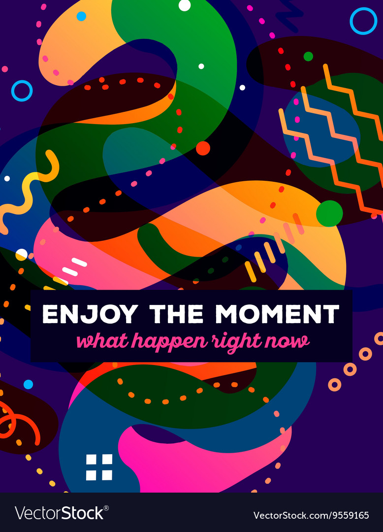Colorful abstract composition with text o