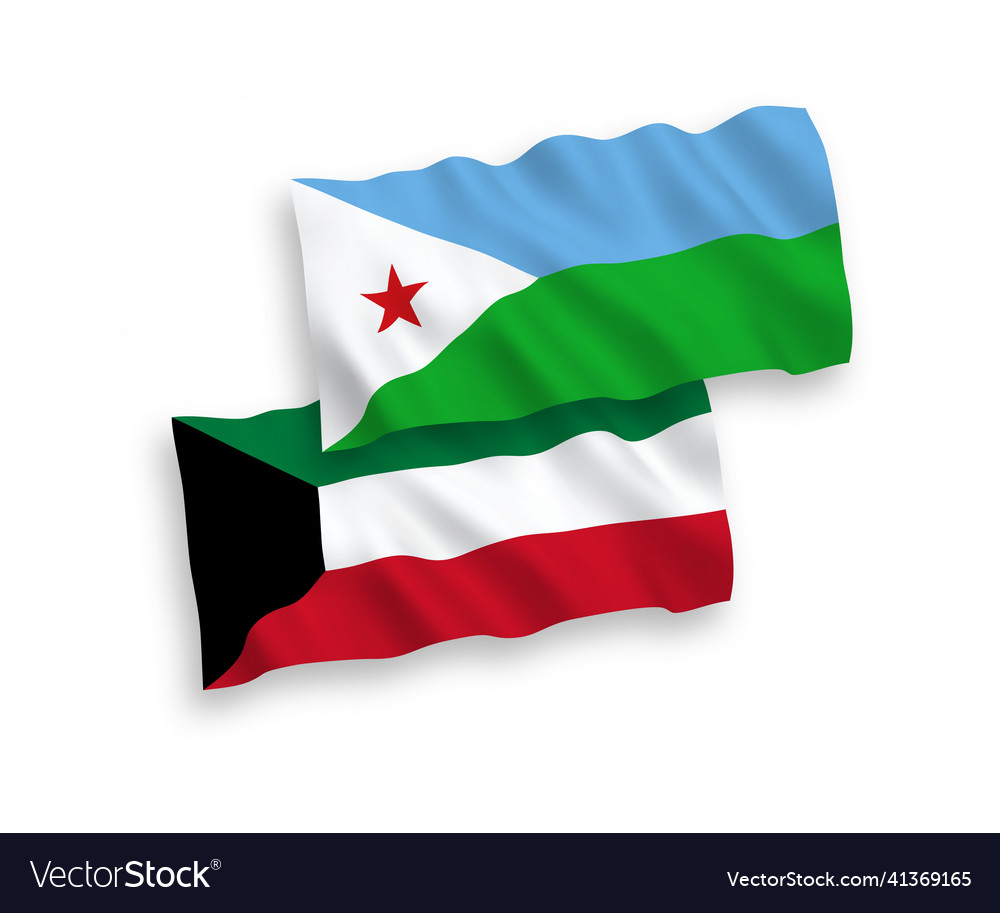 Flags of republic djibouti and kuwait Royalty Free Vector