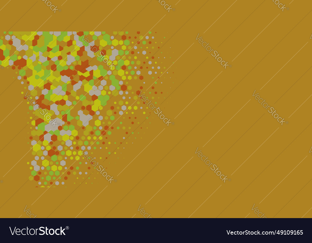 Geometric multi size hexagon with color