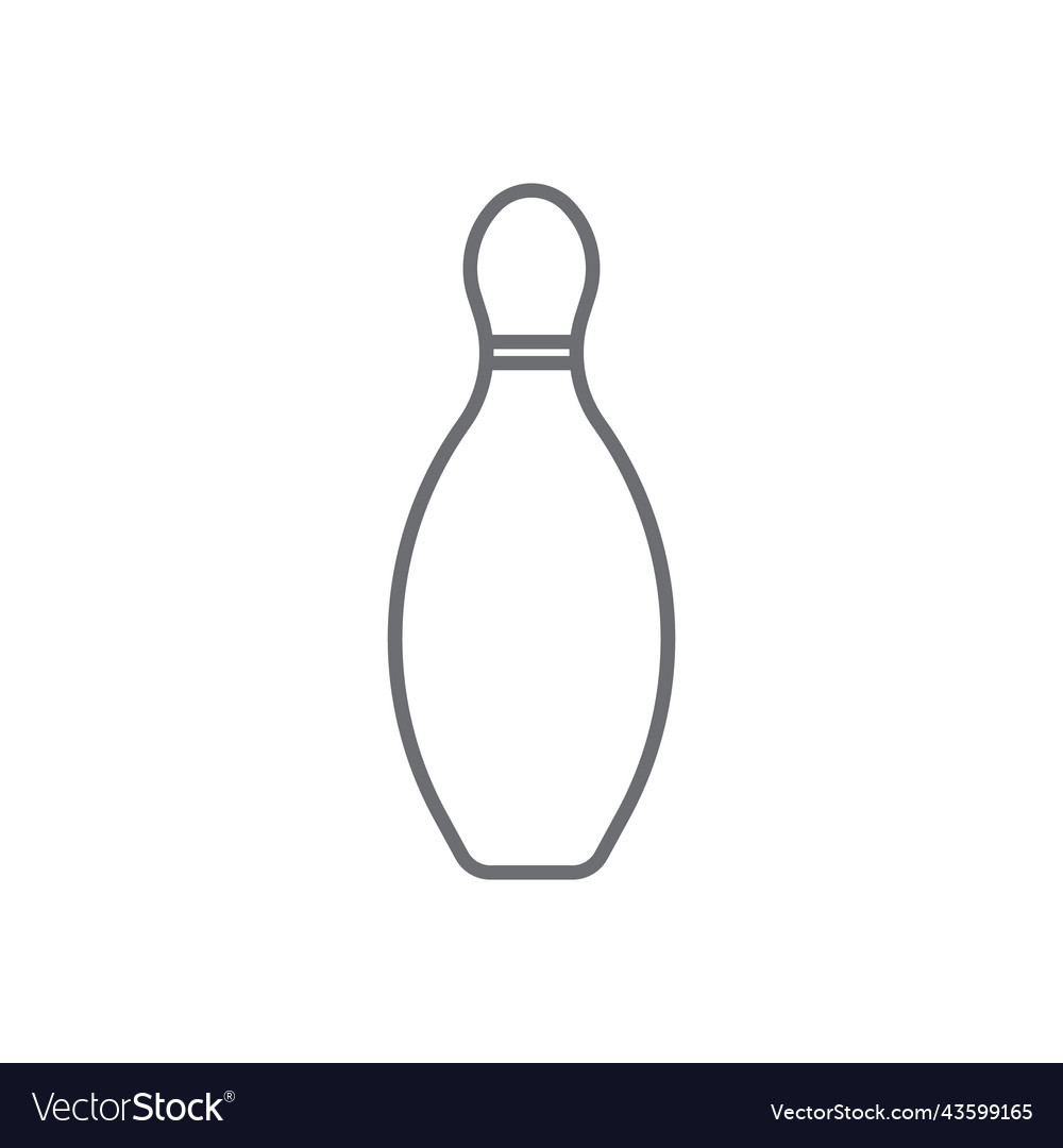 Grey bowling pin line icon