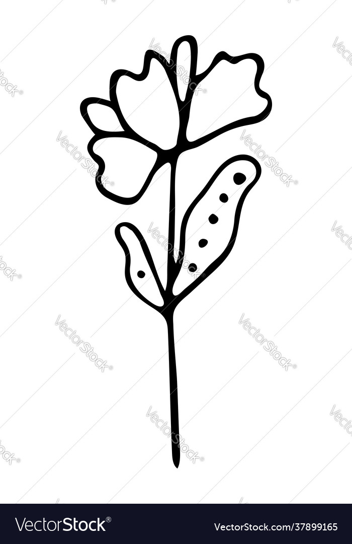 Isolated element with flower vector image Isolated element with flower
