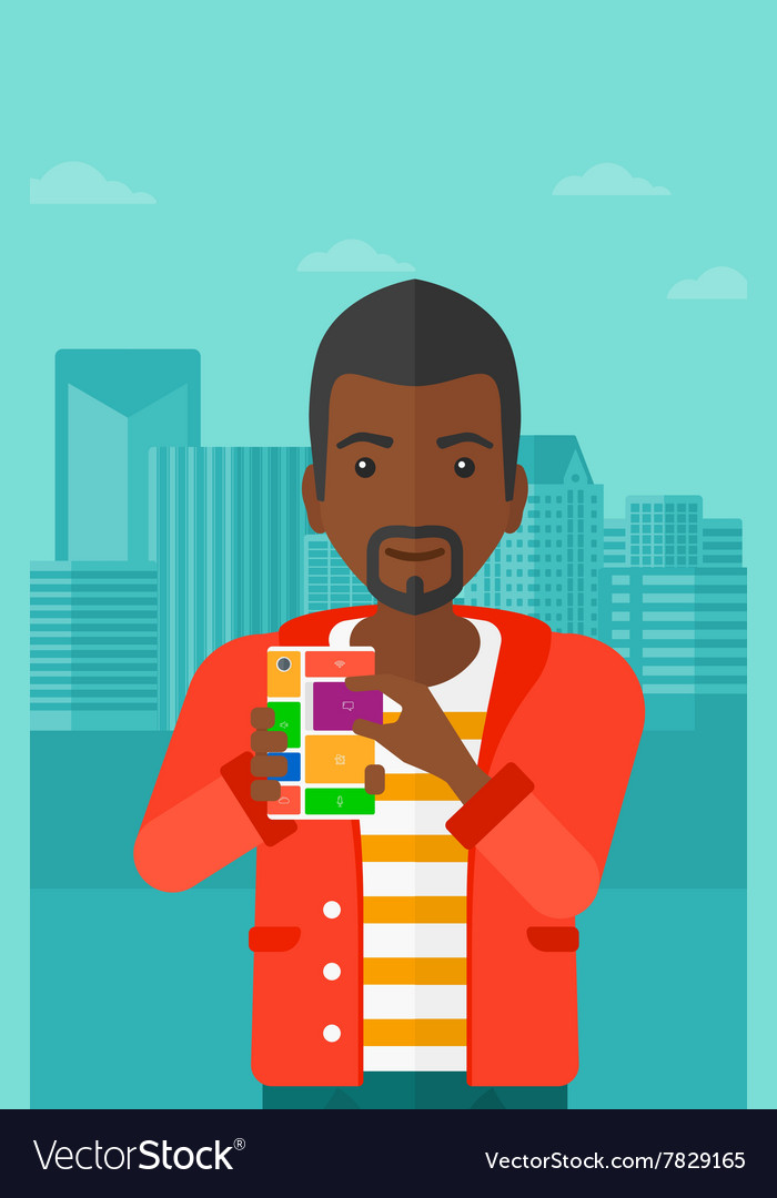 Man with modular phone