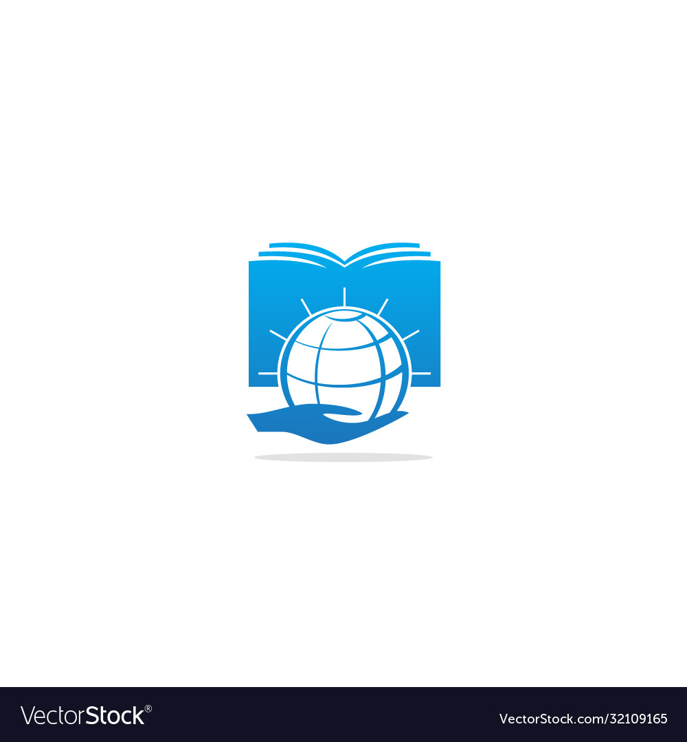 Open book knowledge world logo Royalty Free Vector Image