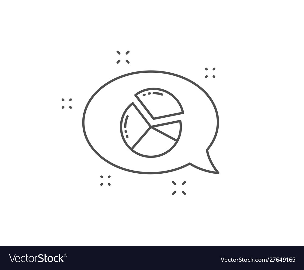 Pie chart line icon presentation graph sign vector image Pie chart line icon presentation graph sign
