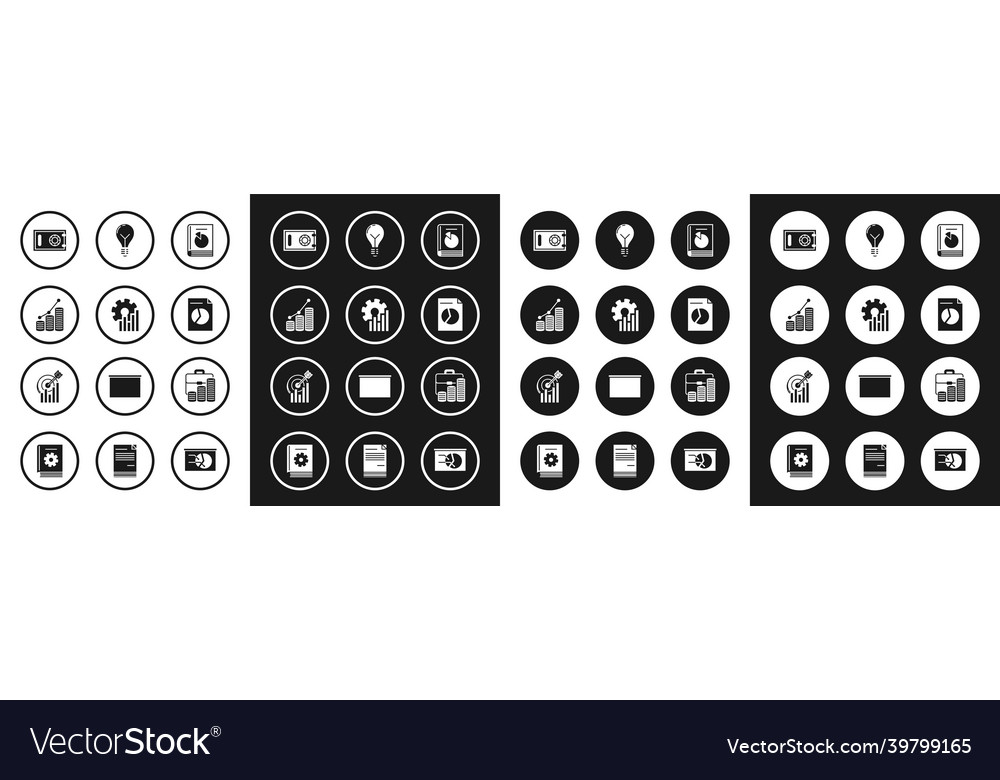 Set user manual pie chart infographic and coin vector image Set user manual pie chart infographic and coin