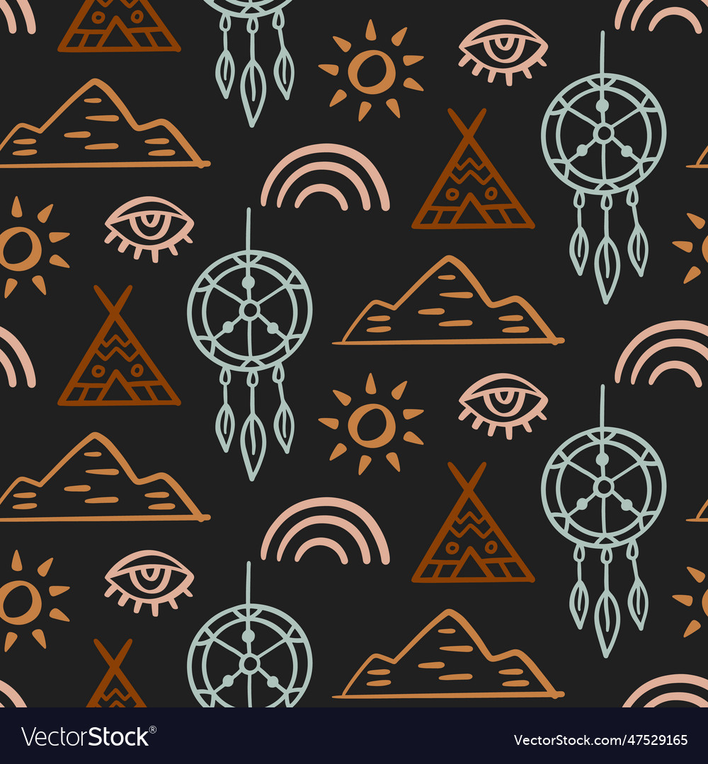 Western seamless pattern cowboy wild west print