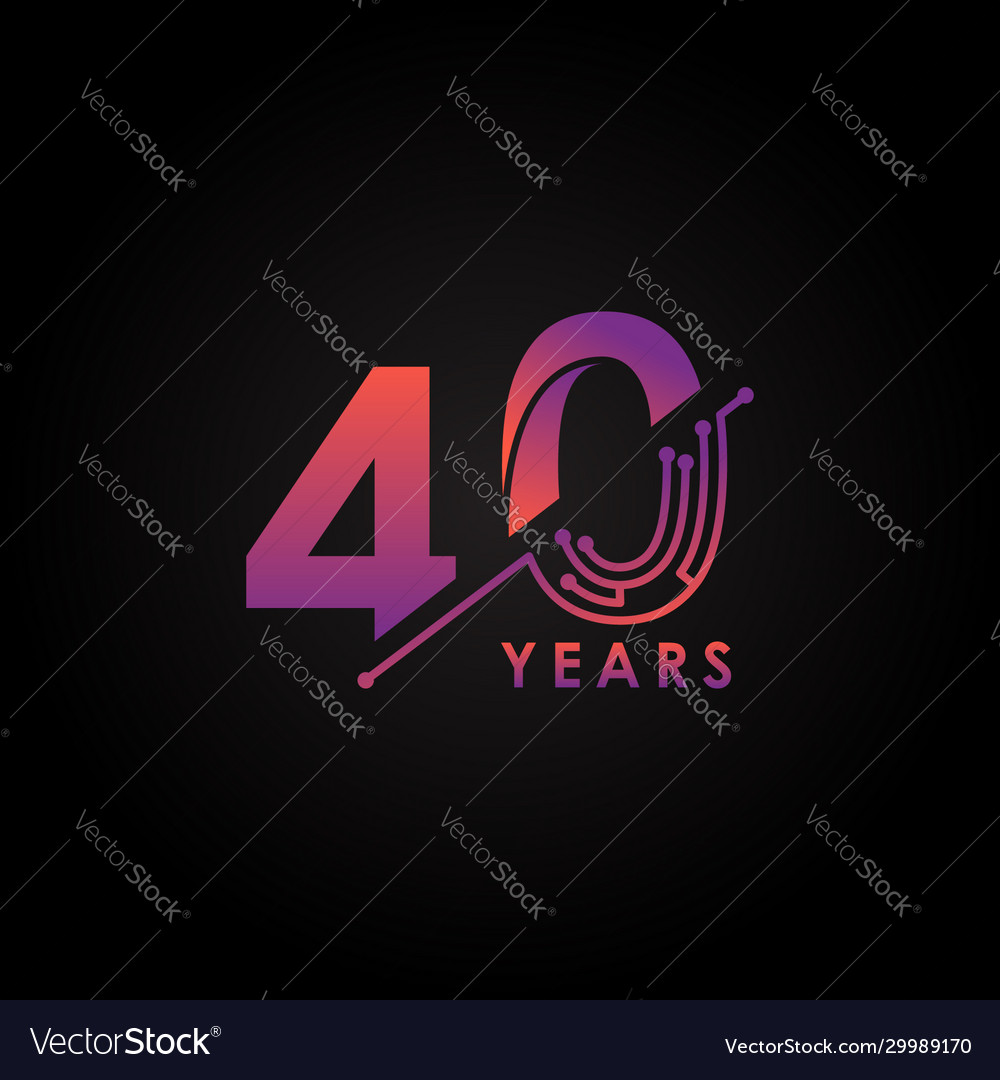 40 anniversary purple numbers design for celebrate