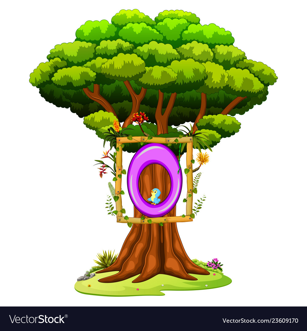 A tree with number zero figure vector image A tree with number zero figure