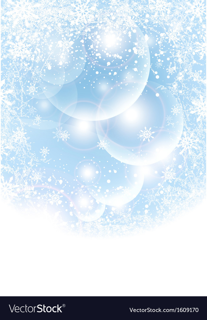 Abstract winter background with transparent balls