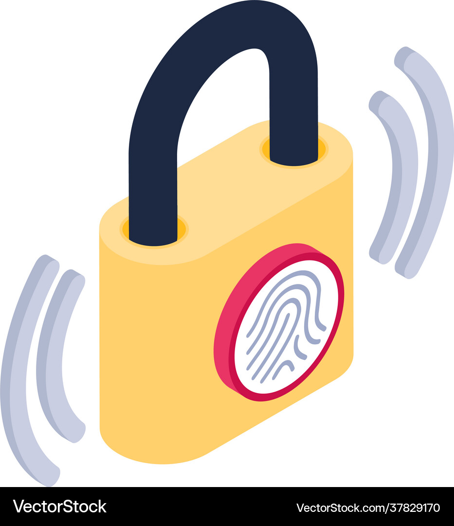 Biometric lock Royalty Free Vector Image - VectorStock