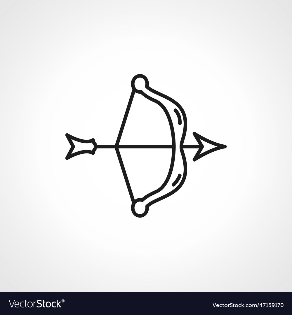 Bow with arrow line icon web Vector Image Bow with arrow line icon web
