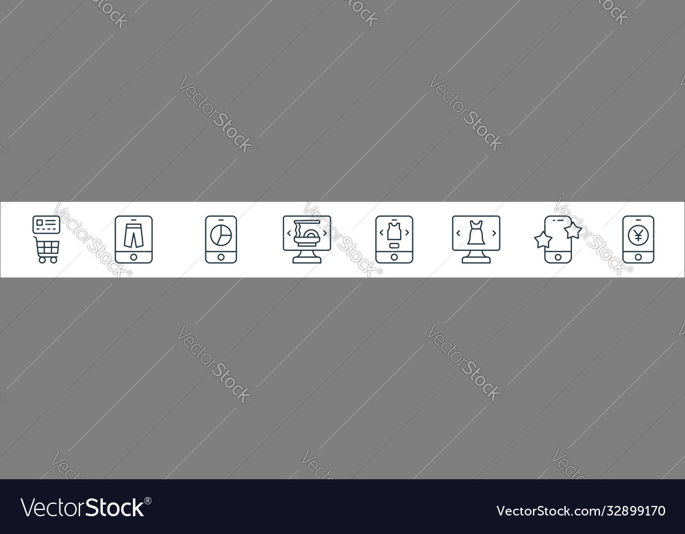 Ecommerce line icons linear set quality