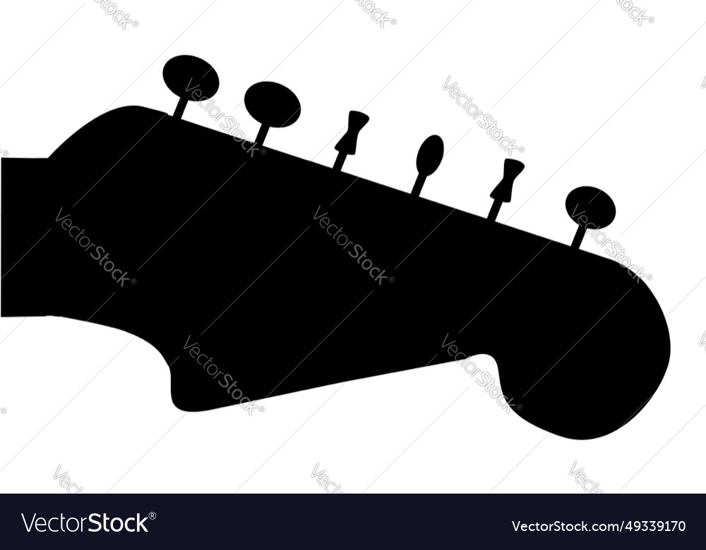 Electric Guitar Headstock Silhouette Royalty Free Vector 6350