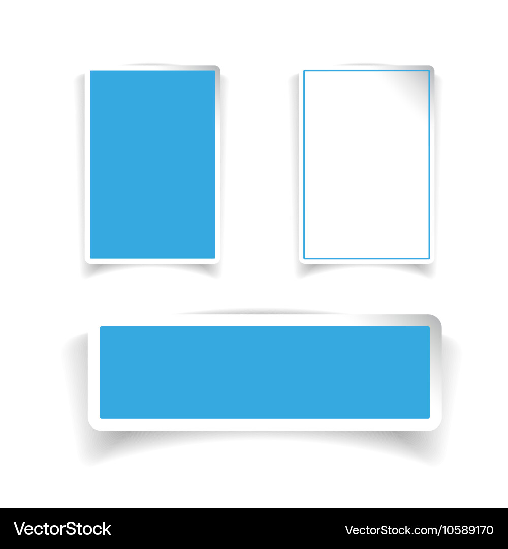 Empty label set blue Royalty Free Vector Image