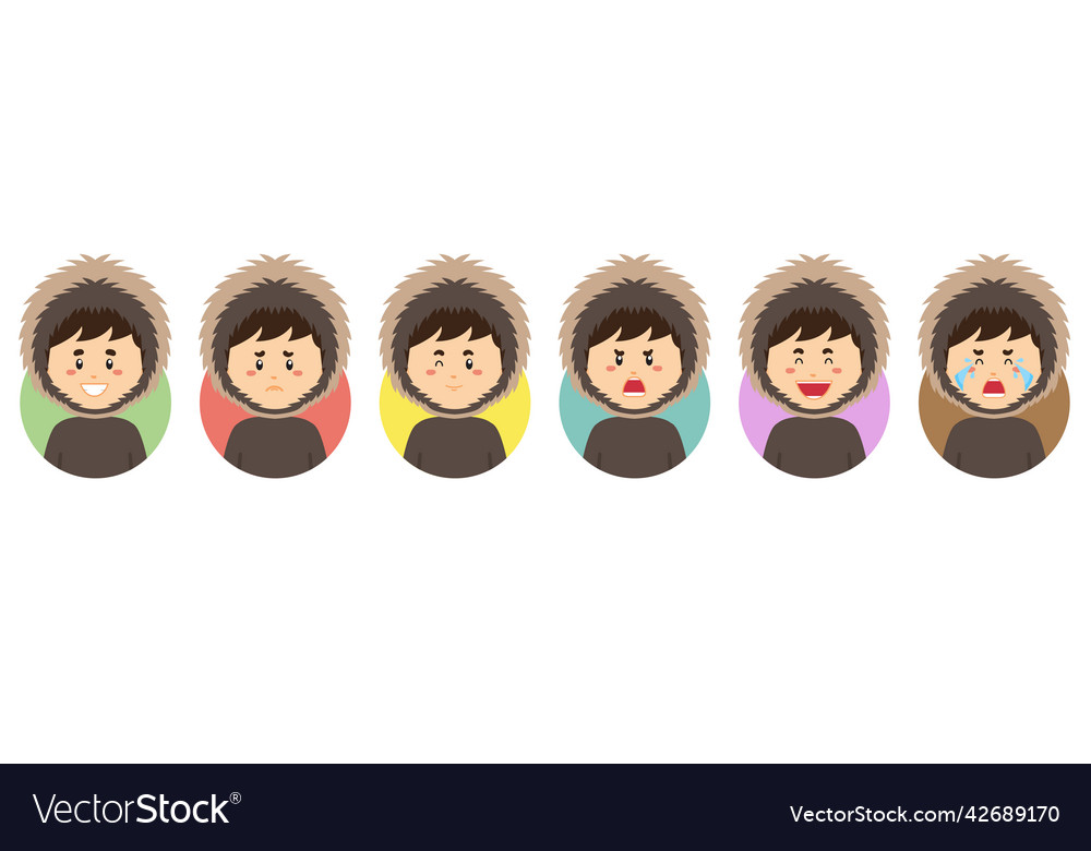 Eskimo avatar with various expression