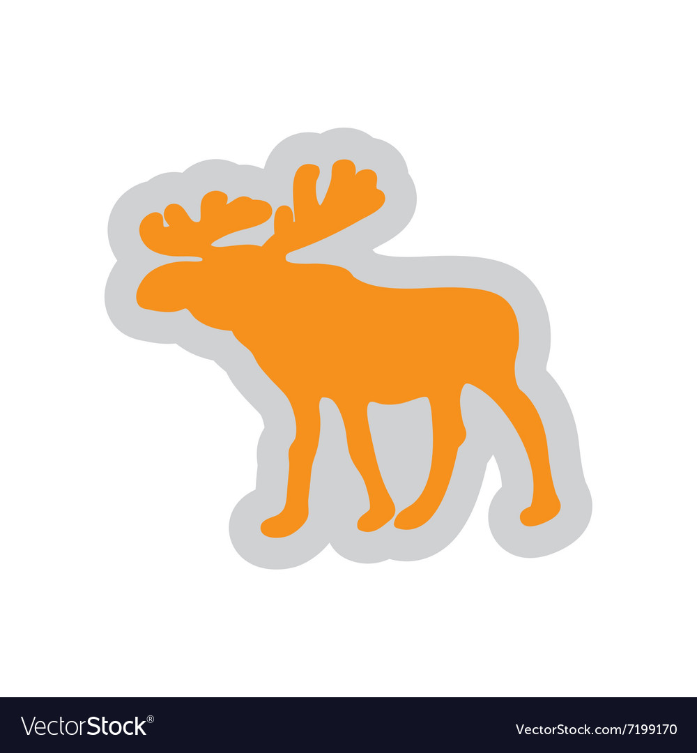 Flat web icon on white background elk