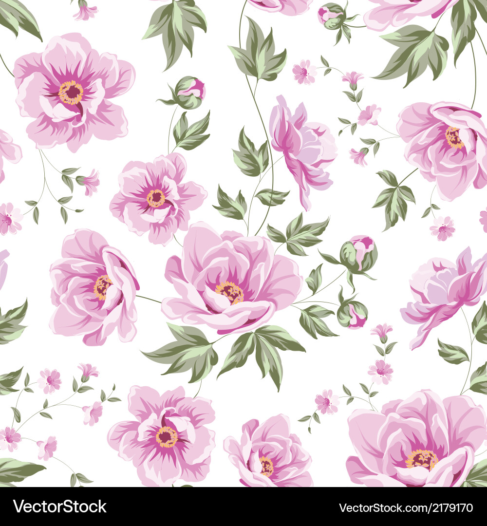 Floral tile pattern Royalty Free Vector Image - VectorStock