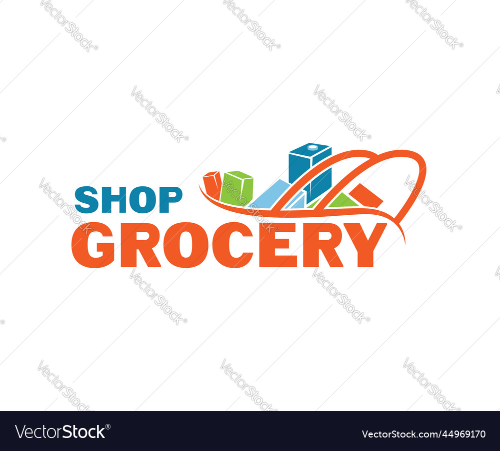 Grocery shopping business commerce logo design Vector Image