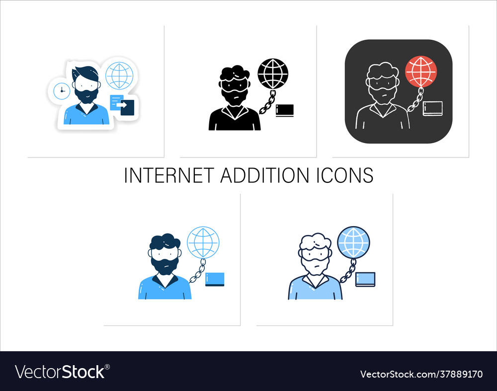 Internet addition icons set