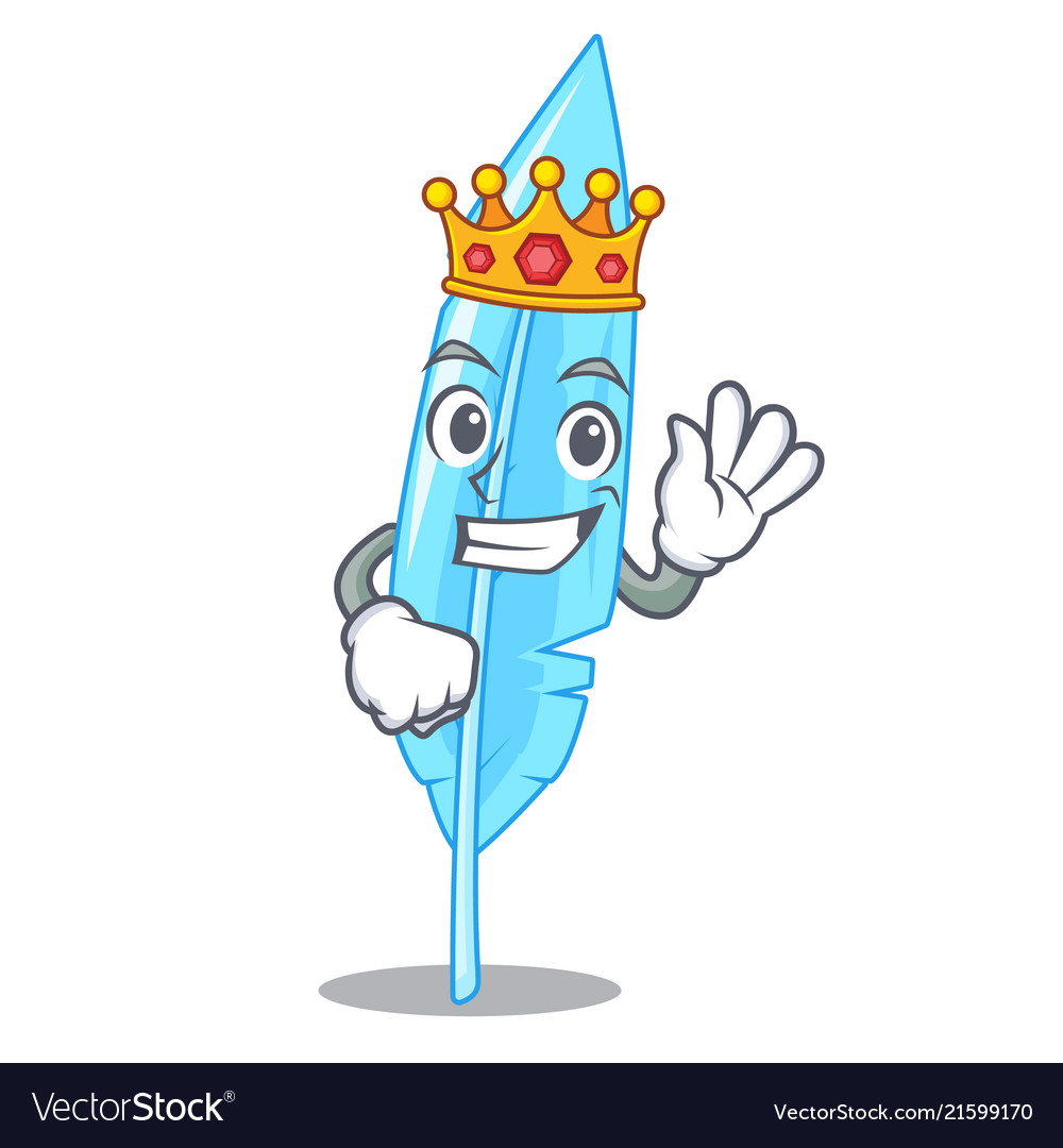 King feather mascot cartoon style 