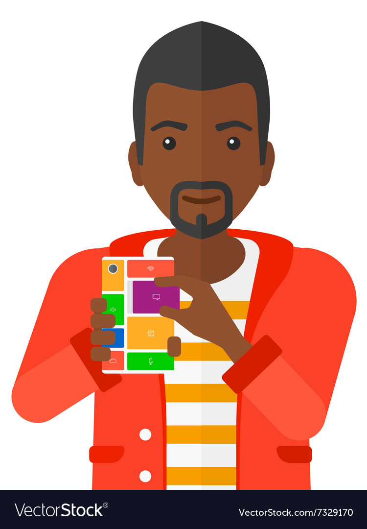 Man with modular phone