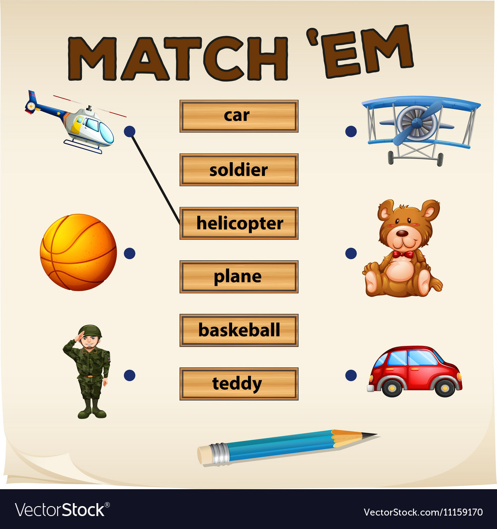 Matching game objects and words