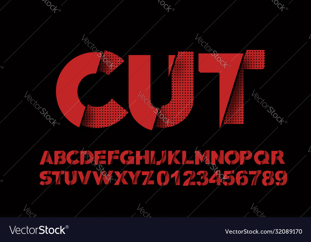 Modern abstract font set alphabet text design