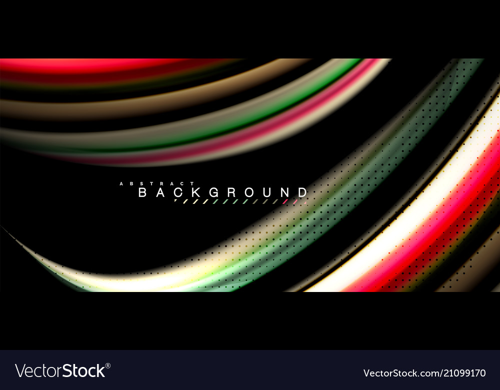 Multicolored wave lines on black background design