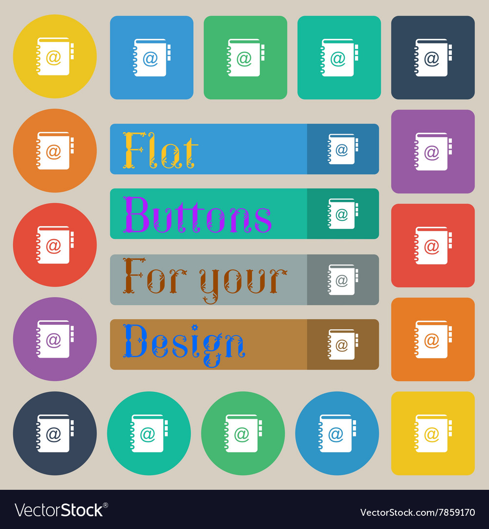 Notebook address phone book icon sign set