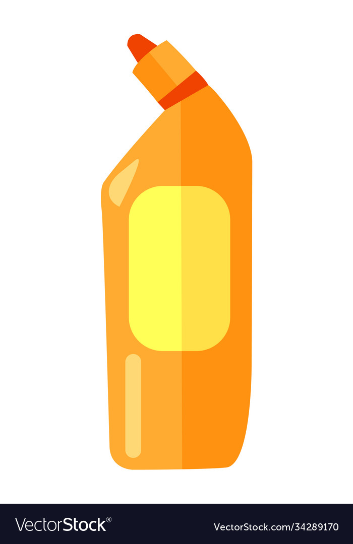 Orange plastic bottle for toilet cleaner Vector Image