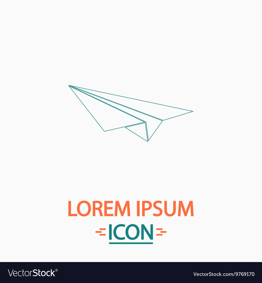 Paper plane computer symbol vector image Paper plane computer symbol