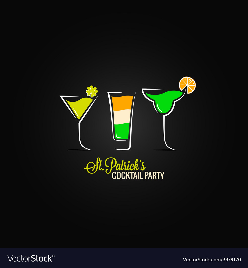 Patrick day cocktail design background Royalty Free Vector