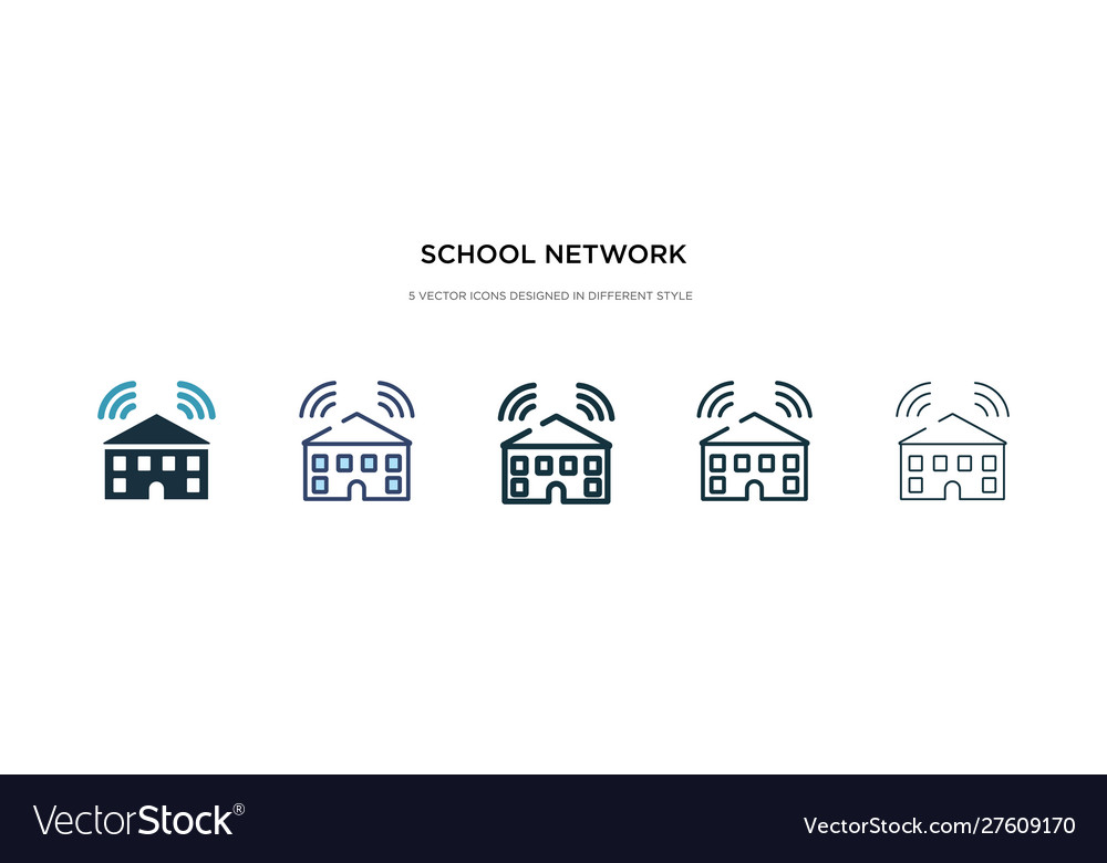 School network icon in different style two