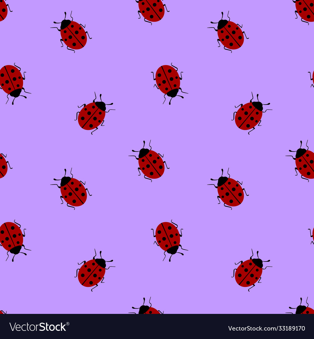 Seamless pattern with ladybug