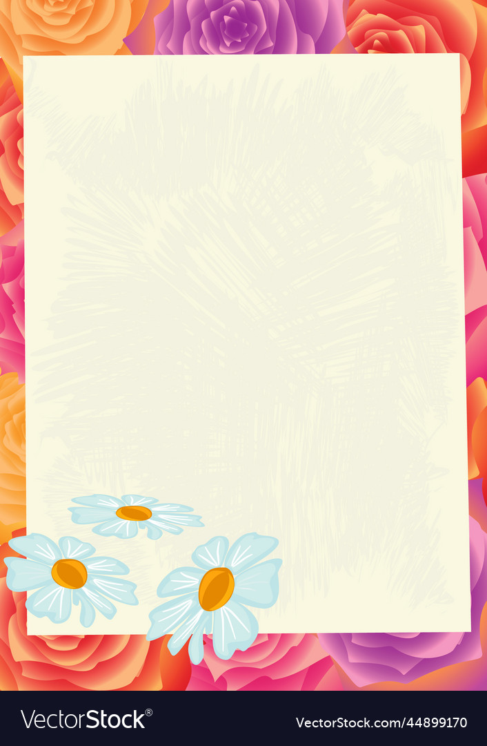 Sheet of paper on a flower background file eps8