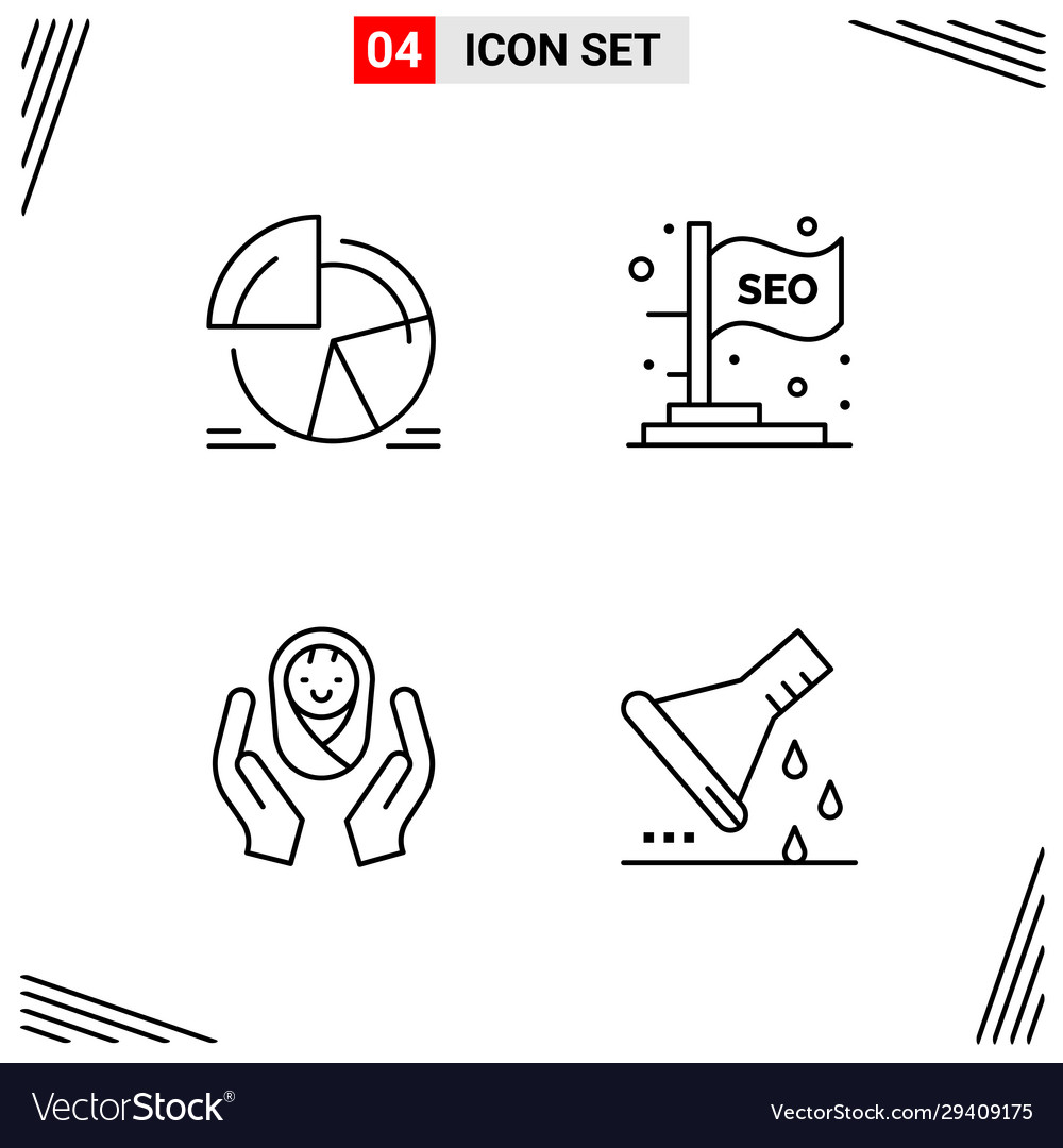 4 icons line style grid based creative outline vector image 4 icons line style grid based creative outline