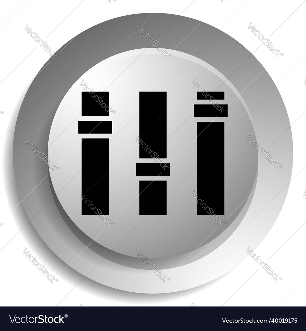 Adjuster slider tuner fader bars with levers knobs vector image Adjuster slider tuner fader bars with levers knobs