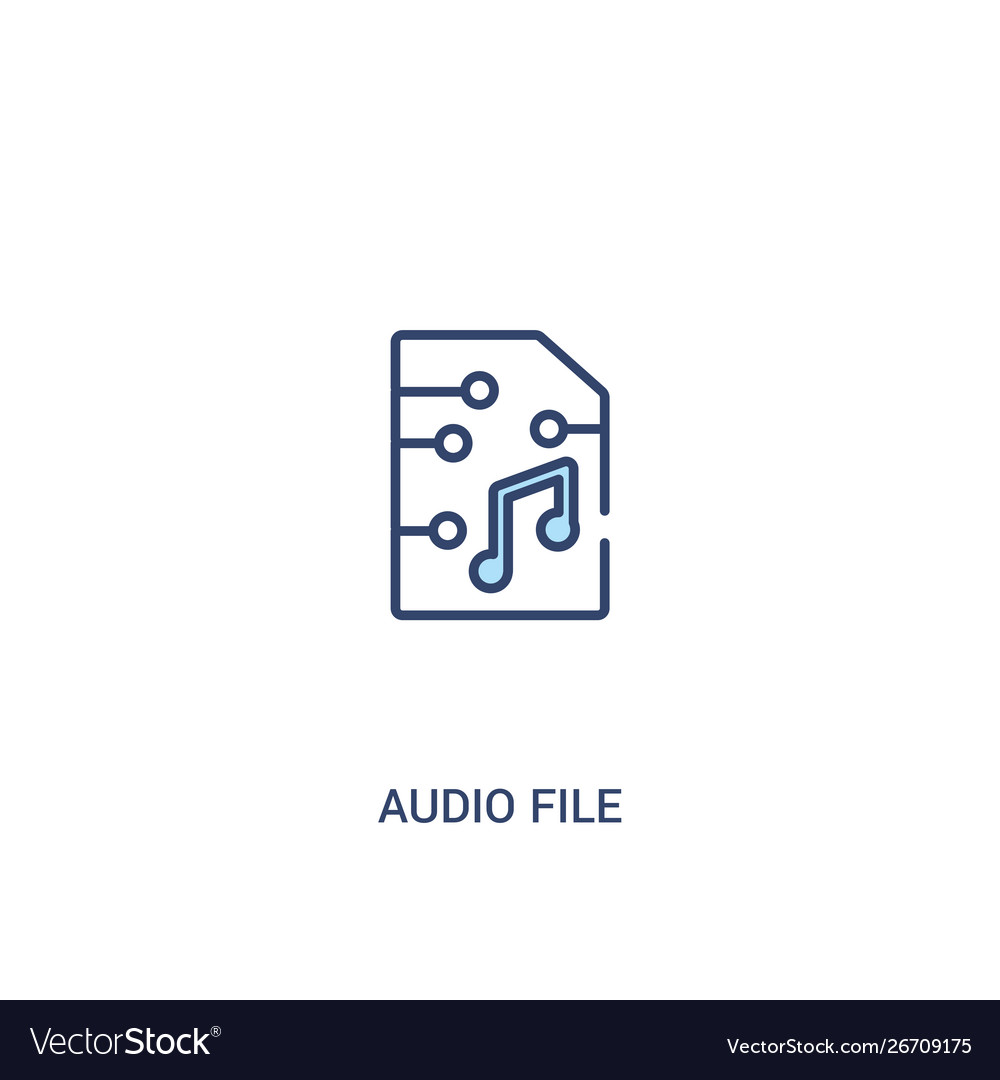 Audio file concept 2 colored icon simple line